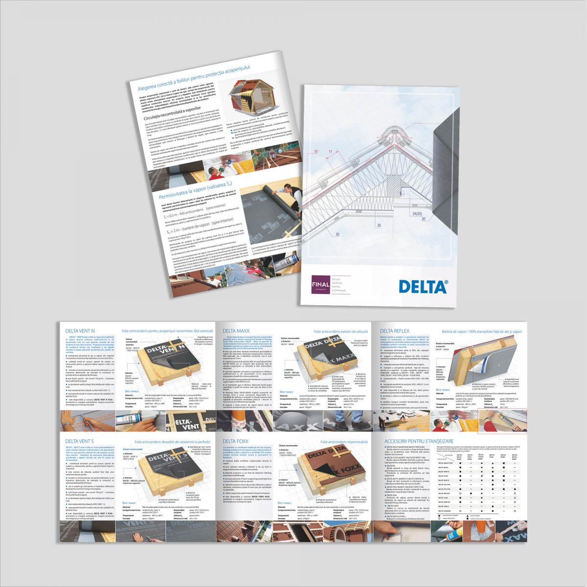 Graphic design: broșură soluții protecție acoperiș