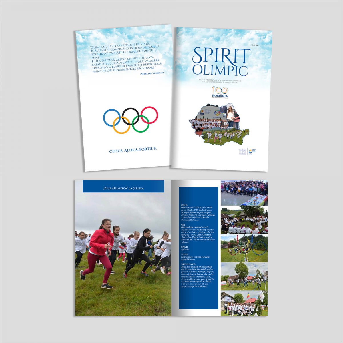 Graphic design: broșură Spirit Olimpic